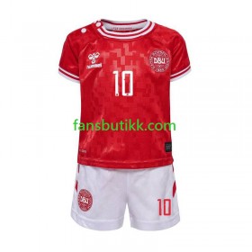 Fotballdrakt Danmark Eriksen 10 Barn Hjemmetrøye Euro 2024 Kortermet